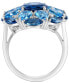 ფოტო #4 პროდუქტის EFFY® Multi-Topaz Flower Cluster Ring (11-1/4 ct. t.w.) in Sterling Silver