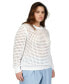 ფოტო #3 პროდუქტის MICHAEL Plus Size Cotton Openwork Mesh Sweater