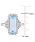 ფოტო #5 პროდუქტის Blue Topaz (3-3/4 ct. t.w.) & White Topaz (1/2 ct. t.w.) Statement Ring in Sterling Silver