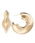 Фото #4 товара Silver Plated or 18k Gold Plated Brass Wavy C Hoop Earring