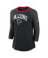 ფოტო #3 პროდუქტის Women's Black Atlanta Falcons Raglan 3/4 Sleeve T-Shirt