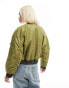 Фото #8 товара ONLY cropped high shine bomber jacket in khaki