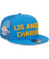 ფოტო #1 პროდუქტის Men's Powder Blue Los Angeles Chargers Stacked Trucker 9FIFTY Snapback Hat