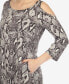 Women's Snake Print Cold Shoulder Tunic