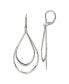 Stainless Steel Polished Double Teardrop Dangle Earrings