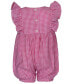 ფოტო #2 პროდუქტის Baby Girls Sleeveless Seersucker Check Bubble with Strawberry Applique