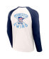 Фото #3 товара Men's Darius Rucker Collection by White, Navy Distressed Minnesota Twins Team Color Raglan T-shirt