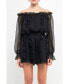 ფოტო #2 პროდუქტის Women's Off the Shoulder Ruffled Romper