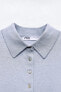 Cotton and silk blend knit polo shirt