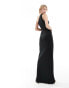 Фото #4 товара ASOS DESIGN Tall one shoulder pleat detail bodycon maxi dress in black