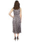 ფოტო #2 პროდუქტის Women's Snakeskin-Print Pleated Midi Dress