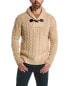 Фото #1 товара Loft 604 Cable Wool Shawl Collar Sweater Men's Beige M