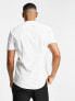 ASOS DESIGN Premium slim sateen shirt with mandarin collar in white