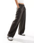 Weekday Drew mid waist slouchy trousers with front pleats in grey DUNKELGRAU, 36 - фото #5