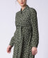 ფოტო #3 პროდუქტის Women's Khaki Polka Dot Maternity and Nursing Shirt Dress