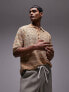 Фото #7 товара Topman knitted textured wavy stripe in camel