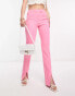 Morgan split front tailored trouser in pink