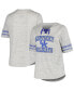 Фото #1 товара Women's Heather Gray Distressed Kentucky Wildcats Plus Size Striped Lace-Up T-shirt