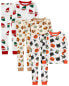 Kid 6-Piece Holiday 100% Snug Fit Cotton Pajamas 4