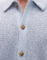 Фото #2 товара Topman button through crochet shirt in blue