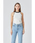 ფოტო #2 პროდუქტის Women's Contrast Halter Neck Top