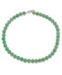 Plain Simple Smooth Western Jewelry Classic Matte Moss Green Aventurine Round 10MM Bead Strand Necklace Silver Plated Toggle Clasp 18 Inch