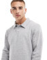 Фото #4 товара Jack & Jones oversized polo sweatshirt in grey melange