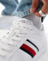 Фото #3 товара Tommy Hilfiger stripe court trainers in white