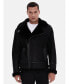 Фото #1 товара Men's Shearling Jacket, Silky Black With White Curly Wool