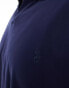 Polo Ralph Lauren Big & Tall logo pocket johnny collar pique polo in navy