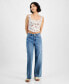 Фото #1 товара Women's Twisted-Seam Cargo Wide-Leg Jeans, Created for Macy's