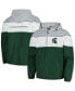 ფოტო #1 პროდუქტის Men's Green Michigan State Spartans Center Line Half-Zip Raglan Hoodie Jacket