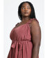 Фото #3 товара Plus Size Ruffle Strap Maxi Dress - 22, Antique Burgundy