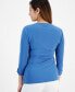 ფოტო #2 პროდუქტის Petite 3/4-Sleeve D-Ring Wrap Top