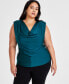 Фото #1 товара Trendy Plus Size Cowl-Neck Shine-Knit Top, Created for Macy's