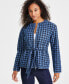 ფოტო #1 პროდუქტის Women's Quilted Herringbone Tie-Waist Jacket