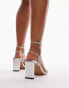 Фото #2 товара Topshop Georgina strappy heels in silver