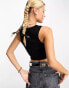 Фото #2 товара Weekday Pure crop tank top in black