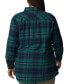 ფოტო #2 პროდუქტის Plus Size Holly Hideaway Cotton Checked Flannel Tunic Shirt