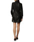 Фото #2 товара Women's Faux-Leather Collared Shirtdress