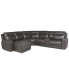 Фото #11 товара CLOSEOUT! Blairemoore 6-Pc. Leather Power Chaise Sectional with 1 USB Console and 1 Power Recliner, Created for Macy's