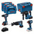 Фото #1 товара BOSCH PROFESSIONAL Kit 18V GSR + GDX + GBH + GSA + 4Ah + 2x5.5Ah Sable Saw