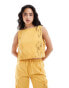 Фото #1 товара ASOS DESIGN premium cutwork top with tie details co-ord in yellow