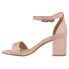 Фото #3 товара CL by Laundry Jolly Rhinestone Block Heels Ankle Strap Womens Pink Dress Sandal