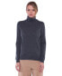 ფოტო #1 პროდუქტის Women's 100% Pure Cashmere Long Sleeve Turtleneck Pullover Sweater