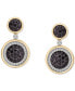 ფოტო #4 პროდუქტის Black Diamond (1/2 ct. t.w.) & White Diamond (1/4 ct. t.w.) Circle Drop Earrings in 14k Gold, Created for Macy's