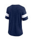 ფოტო #5 პროდუქტის Women's Heathered Navy Milwaukee Brewers Wordmark V-Neck Tri-Blend T-shirt