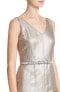 Фото #3 товара Lafayette 148 Lois Metallic Jacquard Pleated Dress size 4 Gold 152571