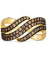 Chocolatier® Chocolate Diamond Wavy Statement Ring (3/4 ct. t.w.) in 14k Gold