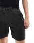 ONLY & SONS pull on textured short in washed grey